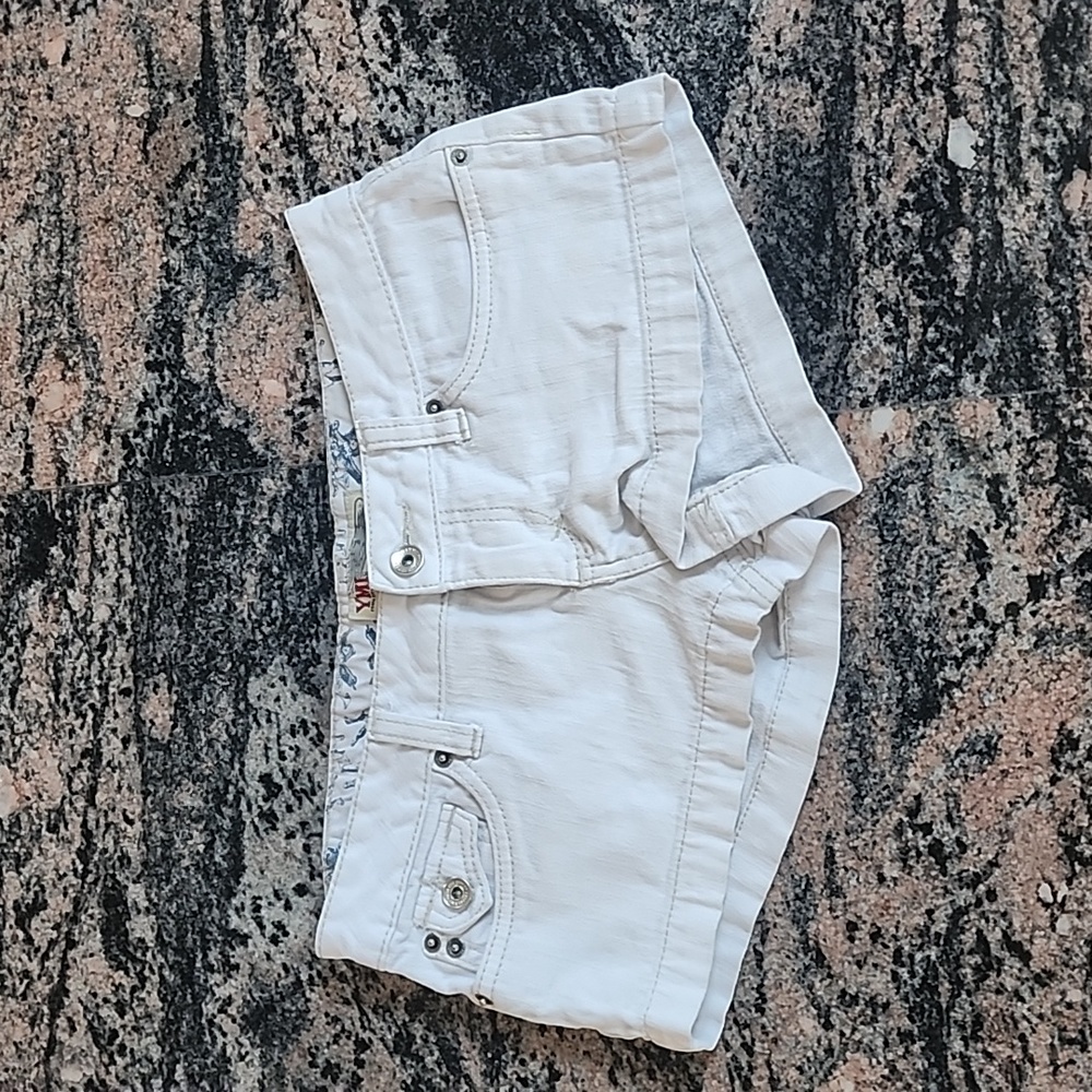 White Jean shorts